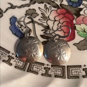 925 Sterling Silver Round Floral Flower Dangle Drop Earrings Women’s Jewelry